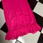 Line and Dot  Adelyn Hot Pink Maxi Slip Dress Square Neck Spaghetti Straps Ruffle L Photo 7