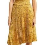 Nanette Lepore NWT High Neck Pleated Floral Midi Dress Women's 8 Yellow Cocktail Photo 0