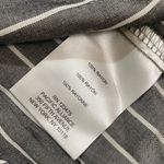 Jones New York Signature Gray Striped Short Sleeve Blouse Photo 4