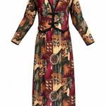 Vintage Southwestern Print Maxi Vest Dress Size Large EUC, Earthy Southwestern Red Photo 0