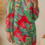 Lilly Pulitzer Saemus Pomegranate Jungle Tumble Beaded Dress Photo 0