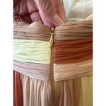 Cinq à Sept Eileen Silk Georgette Colorblock Halter Gown Pink Peach Size 2 Orange Photo 8