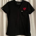 FIGS  Black V Neck Scrub Short Sleeve size XS Photo 0