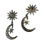Silver star and moon earrings Photo 1
