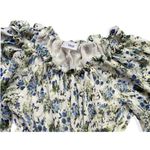 SPRING Cottage Core Ocean Long Flowy Green/Blue Floral Sheer Dress Women’s 4 MNG Green Photo 6