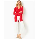 Lilly Pulitzer  Leonette Cardigan Jewel Buttons Red Festive Holiday Medium NWT Photo 2