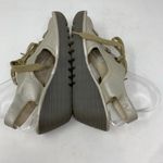 Fly London  Ylva Ylfa 41 Metallic Gold Leather Lace Up Open Toe Wedge Sandal Shoe Photo 7