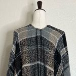 NWT Ganz Plaid Fringe Shawl Sweater, One Size Black Size undefined Photo 7