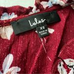 Lulus  Lovely Blooms Burgundy Floral Print Long Sleeve Babydoll Dress size xs Photo 12