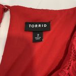 Torrid  Red Lace Long Sleeve V Neck Skater Stretch Flare Dress Size 2X Photo 11