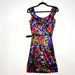 Maggy London multicolor floral bodycon belted cocktail mini dress size 8 NWT Photo 5
