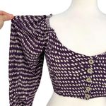 Urban Outfitters Lola Purple Polka Dot Long Sleeve Cropped Top Size Small Photo 3