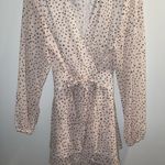 White with Black Spots Tie Front Romper Photo 2