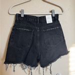 ZARA  Denim Shorts Sz 4 Raw Hem Black New‎ Photo 4