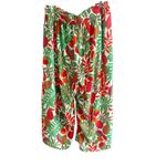 Rose + Olive Crepe Pants Cropped Plus Size Size 3X Tropical Print Lightweight Photo 1
