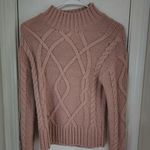 Gap Women's Long Sleeve Pink Cable High Neck Mock Sweater Size XS Photo 0