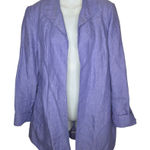 Coldwater Creek Lilac Linen Open Front Blazer Jacket Size 8 Photo 0