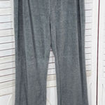 Bill Blass Sport Velour Straight Leg Pull On Track Pants Grey Large Gray Photo 0