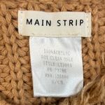 Main Strip  Tan V-Neck Sweater with Frayed Hem Photo 1