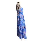 Lilly Pulitzer  Sail Boat Vibrant Blue and Pink Maxi Dress Size 10 Photo 2