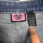 Harley Davidson Pink Bejeweled Logo Pocket Bootcut Jeans Blue Size 6 Photo 3