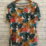 Chico's Women’s Chico’s vibrant colored tropical print short sleeve t-shirt 2 (Large) Photo 0