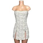 With Jean WITH JÉAN Mirabel Corset Mini Dress, White Lace, Medium Photo 4