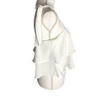 Tobi  White Layered Ruffled Adjustable Tie Strap Cropped Blouse Photo 3