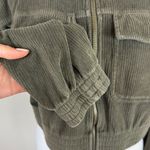 Aerie ‘Groove On’ velour Corduroy Cropped Streetwear Jacket Olive Green Small Photo 5