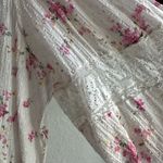 Love Shack Fancy 🤍✨ Merida Pink Floral Lace Button Down Blouse Photo 6