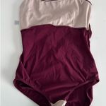 Balera Dancewear  Burgundy Leotard with thin straps and twist open back. Size Small Photo 6