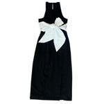 Anthropologie Maeve Women’s White Bow Waist High Neck Black Bodycon Midi Dress S Photo 1