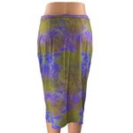 Miaou Preston Women's Multicolor Floral Ruched Slit Knee Length Pencil Skirt M Size M Photo 2