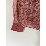 Joie NWT  100% Silk Tassa Elegant Snake Print Pintuck Blouse Pink Lined Sz Small Photo 5