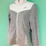 New Balance Gray & White Fleece Zip Up Jacket Photo 3