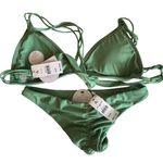 PQ swim agave basic ruched bottoms size D top M bottom Green Size M Photo 2