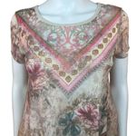 Sundance Catalog Floral Mesh Overlay Short Sleeve Top Photo 3