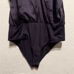 Charlotte Russe Purple Satin Feel Bodysuit Size M Silky Wrap Front Top Spaghetti Photo 5