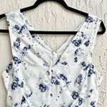 Rebecca Taylor Sleeveless Floral Print Bow Mini Dress Blue White Women's US 2 Photo 7