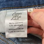 Cosmic Blue Love Boyfriend Distressed mid rise cuffed ankle Jean size 28 Photo 10