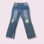 Avec Les Filles NWT Avec Less Filles distressed premium denim jeans straight high waisted Sz 30 Photo 1