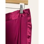 Fleur Du Mal Bordeaux High Waist Dressy Satin Crepe Silk Tuxedo Pants Size 8 Pink Photo 4