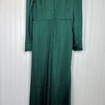 Lulus NWOT  Endearing Elegance Emerald Green Satin Long Sleeve Maxi Dress XXL Photo 5