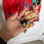 Alexis ‎ red floral tropical Faine ruffle romper XS vacation summer beach Photo 6