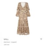 Spell & The Gypsy Leopard Print button detail ruffledAda Gown Size XSmall Boho Tan Photo 1