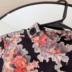 ZARA Oriental Dress Mock Neck Asian Print Photo 3