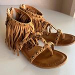 Not Rated  "XENIA" Tan Fringed Sandals - Metal Stud Trim Women's Size 7 Photo 4