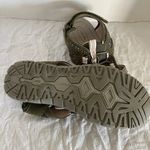 LANDS' END Women's Strappy Sandals Sz 9 Olive Floral Sticky Strap‎ Suede Upper Green Photo 1