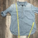 Gap Light Blue Denim Partial Button-down Long Sleeve Boyfriend Cut Shirt Sz Med Photo 7