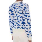 MOTHER The Crop Jumper Alpaca Wool Feline Friends Blue & White | Size XL Photo 5
